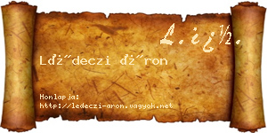 Lédeczi Áron névjegykártya